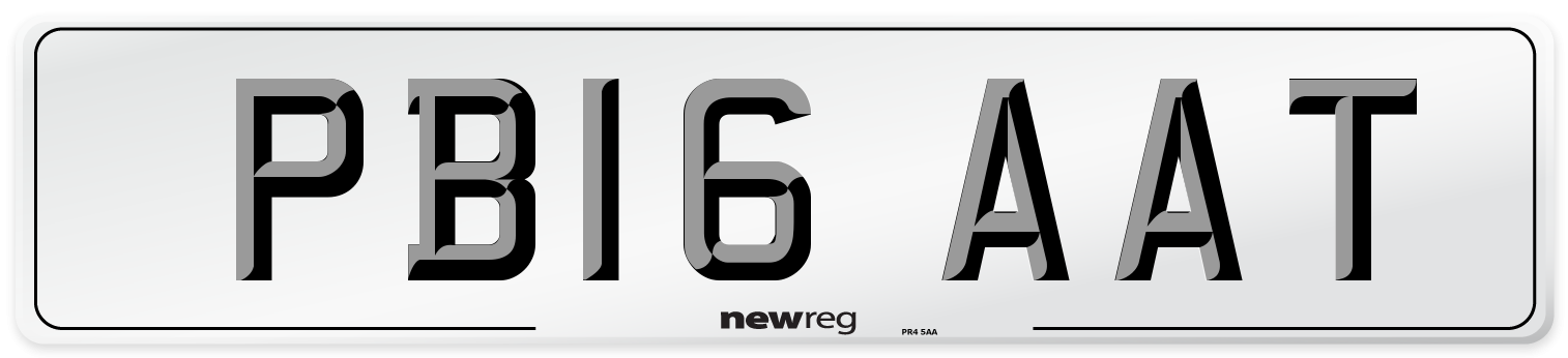 PB16 AAT Number Plate from New Reg